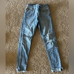 Levi’s Wedgie Skinny, Ripped Knee Jeans